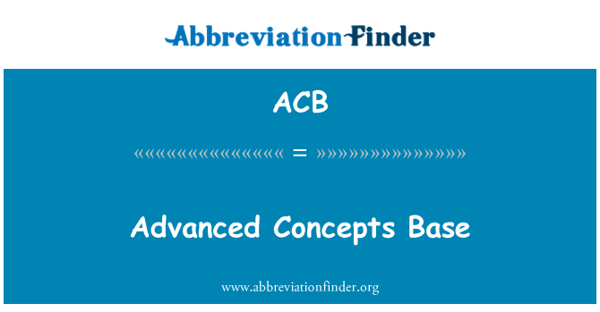ACB: Baz avanse konsèp