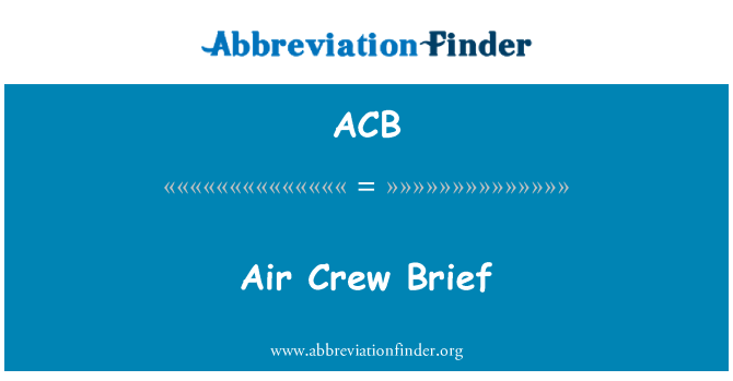 ACB: התקציר צוות אוויר