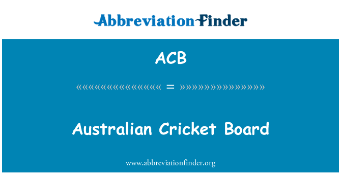 ACB: بورد کریکت استرالیا