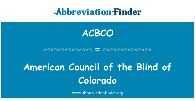 ACBCO: 美國科羅拉多州的盲人理事會