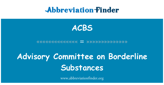 ACBS: Advisory Committee on Borderline Substances