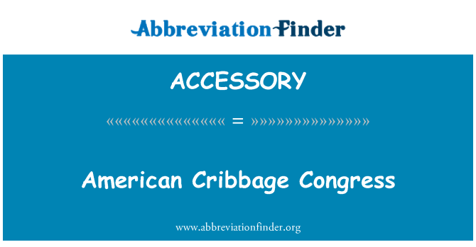 ACCESSORY: Kongrè Ameriken Cribbage