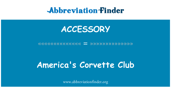 ACCESSORY: Club Corvette nan Amerik