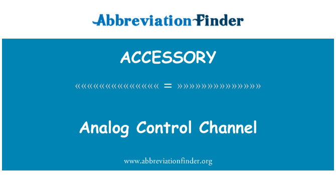 ACCESSORY: Analoog kontrolli kanalit