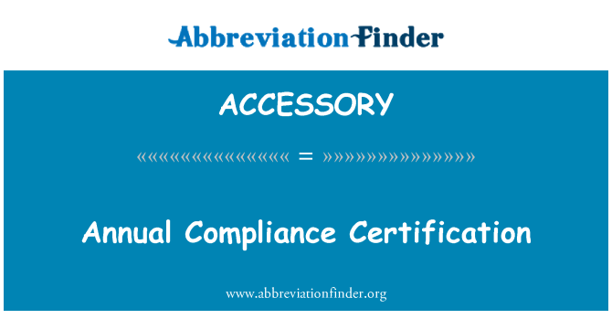ACCESSORY: Certification konpliyans anyèl