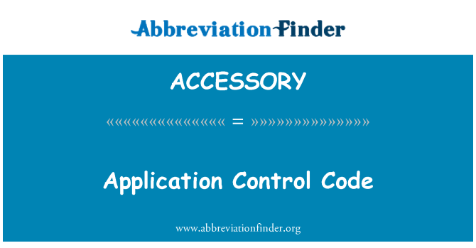 ACCESSORY: Alkalmazását Control Code