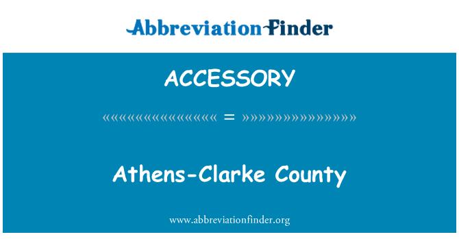 ACCESSORY: Comté de Clarke-Athènes