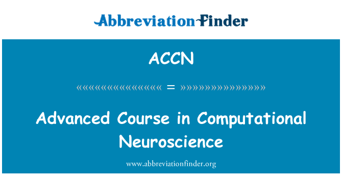 ACCN: Augstākie kursi skaitļošanas Neuroscience