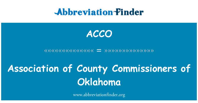 ACCO: Association of County Commissioners of Oklahoma