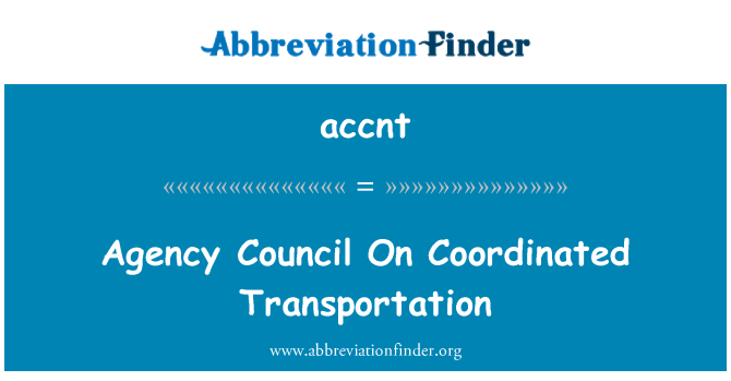 accnt: Ajans konsèy sou transpòtasyon kowòdone