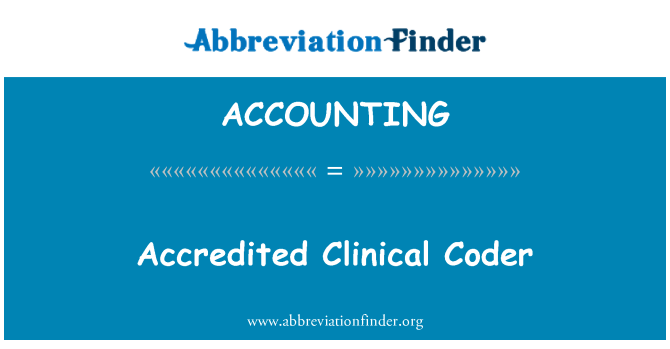 ACCOUNTING: 经认可的临床编码器