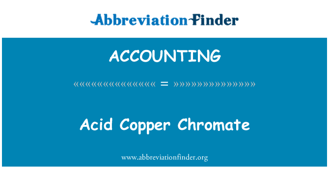 ACCOUNTING: Sitwon kwiv Chromate