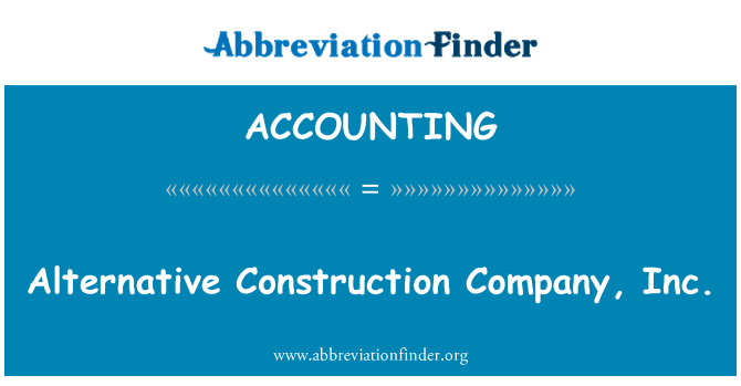 ACCOUNTING: Alternativní stavební společnost, S.r.o.