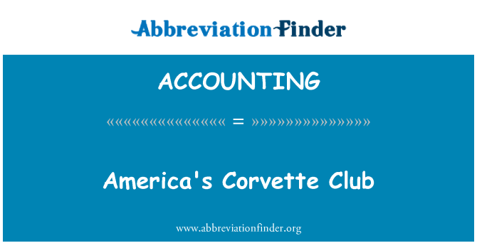 ACCOUNTING: Americké Corvette Club