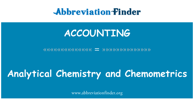ACCOUNTING: Kimika analitika u Chemometrics