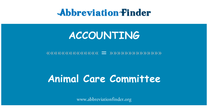 ACCOUNTING: Animal Care Committee