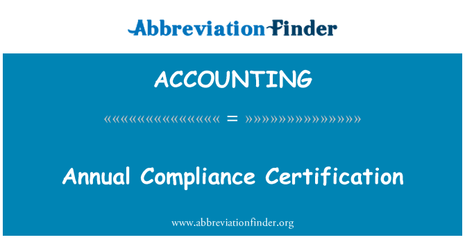 ACCOUNTING: Certification konpliyans anyèl
