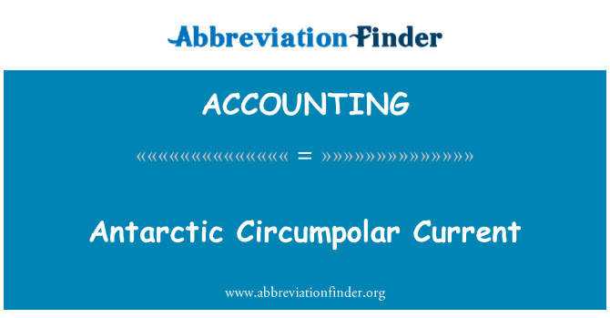 ACCOUNTING: Corrente circumpolare antartica
