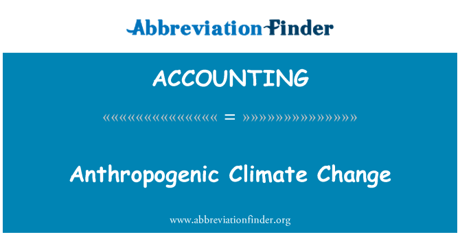 ACCOUNTING: Cambiamento climatico antropogenico