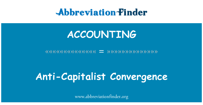 ACCOUNTING: الرأسمالي المناهضة التقارب