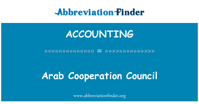 ACCOUNTING: Koperasyon Arab konsèy