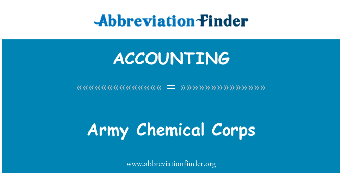 ACCOUNTING: Army Chemical Corps