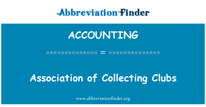 ACCOUNTING: Asociace shromažďování kluby