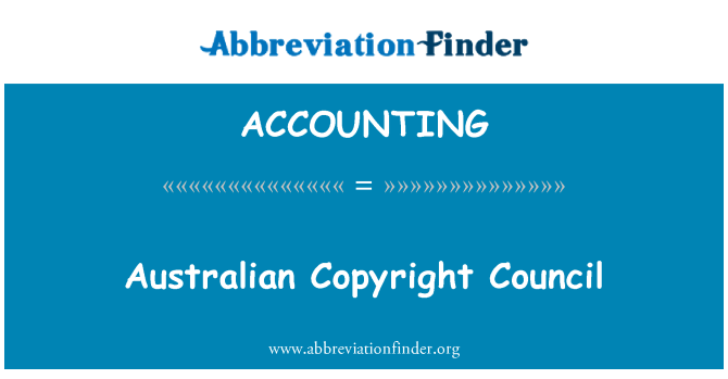 ACCOUNTING: Consiglio australiano di Copyright