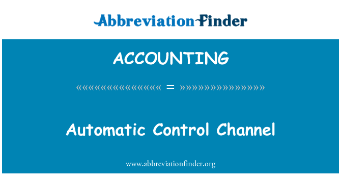 ACCOUNTING: Automatické kontrolní kanál