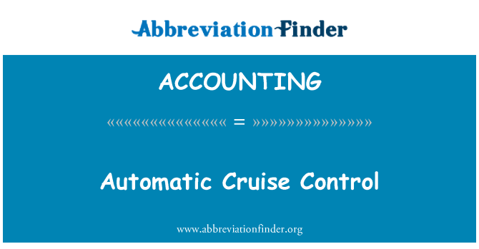 ACCOUNTING: 自動巡航控制