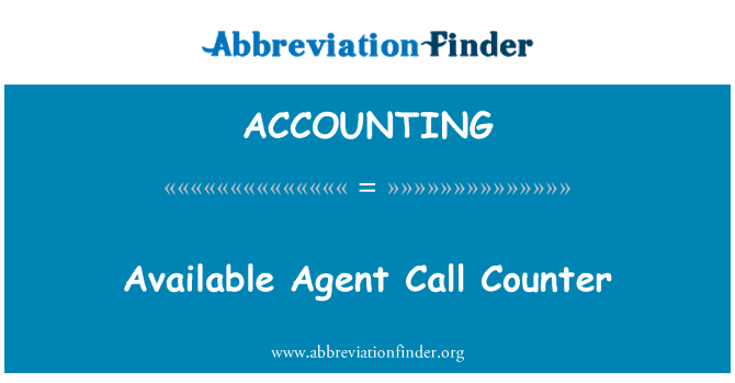 ACCOUNTING: Čítač volání k dispozici Agent