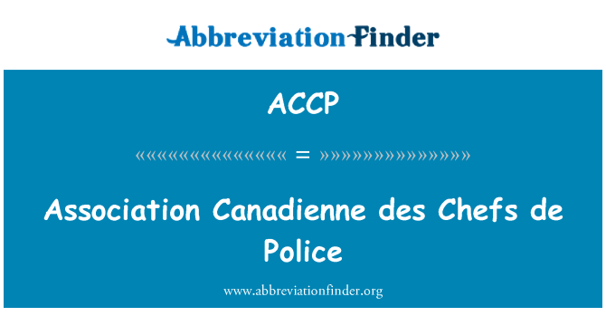 ACCP: Association Canadienne des kokker de politiet