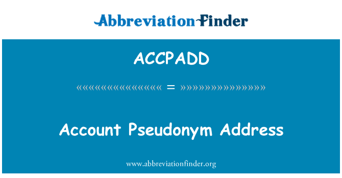 ACCPADD: Adresa účtu Pseudonym