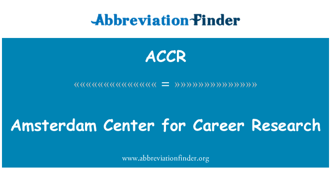 ACCR: Amsterdam Center for Career Research