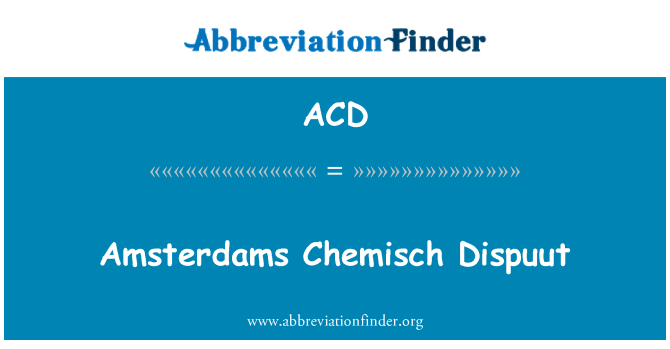 ACD: Amsterdams Chemisch Dispuut