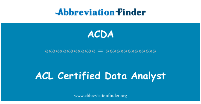 ACDA: ACL potrjenih vrednostih analitik