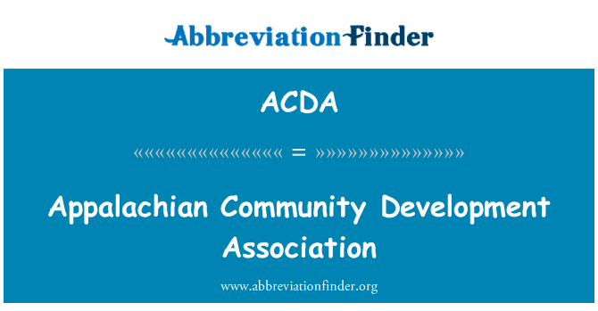 ACDA: Асоциация за развитие на Appalachian Общността
