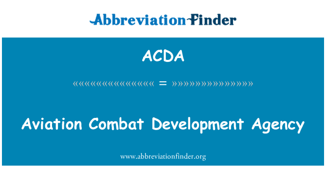 ACDA: Aviation Combat Development Agency