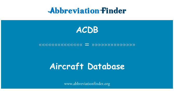 ACDB: Cronfa ddata awyrennau