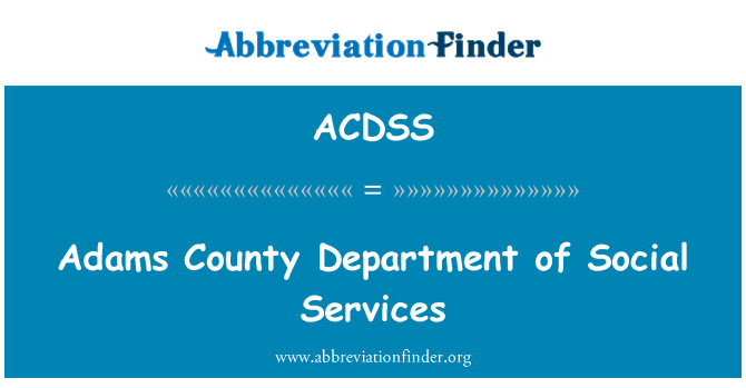 ACDSS: Adams County sociālo pakalpojumu departaments