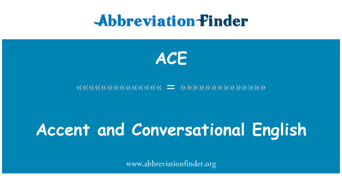 ACE: 악센트와 영어 회화