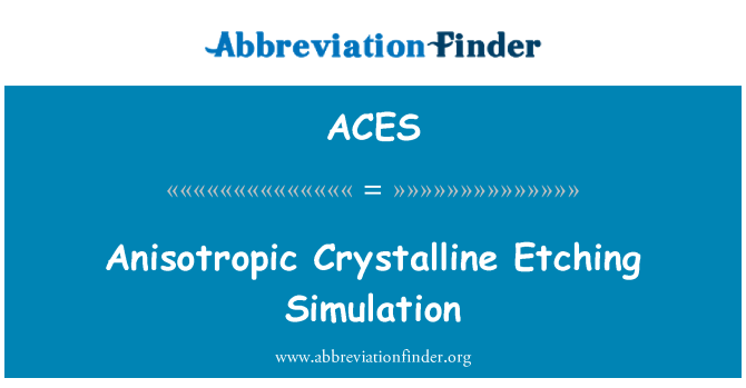 ACES: Simulazione anisotrope acquaforte cristallina