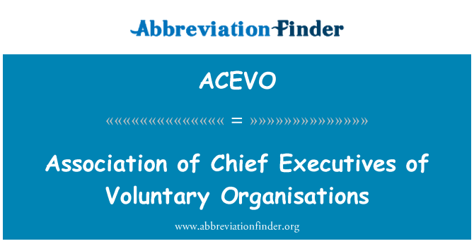 ACEVO: Association of Chief Executives of Voluntary Organisations