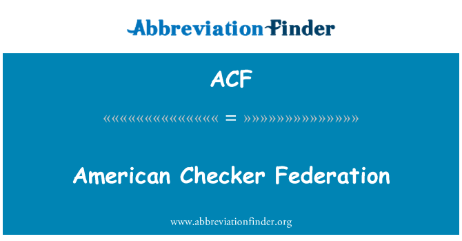 ACF: Federasi Amerika Checker