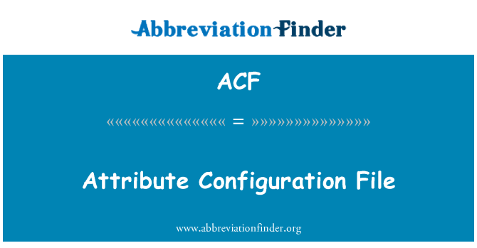 ACF: Attributet konfigurationsfil
