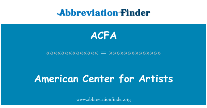 ACFA: American Center for Artists