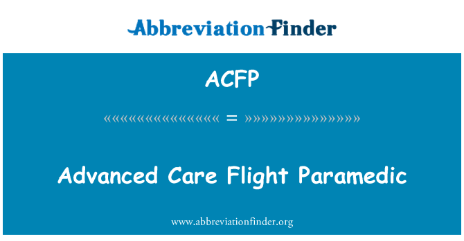 ACFP: 高級的護理飛行