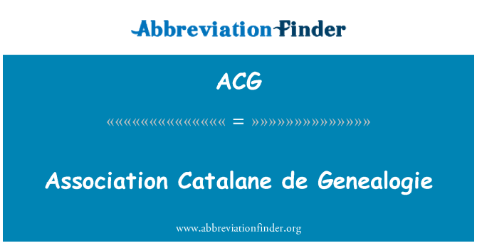 ACG: Persatuan Catalane de Genealogie