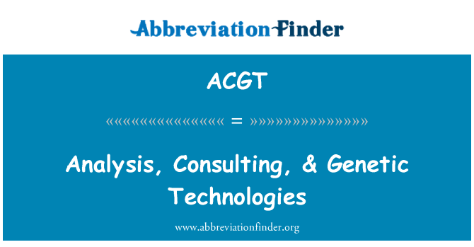 ACGT: Аналіз, консалтинг & генетичні технології