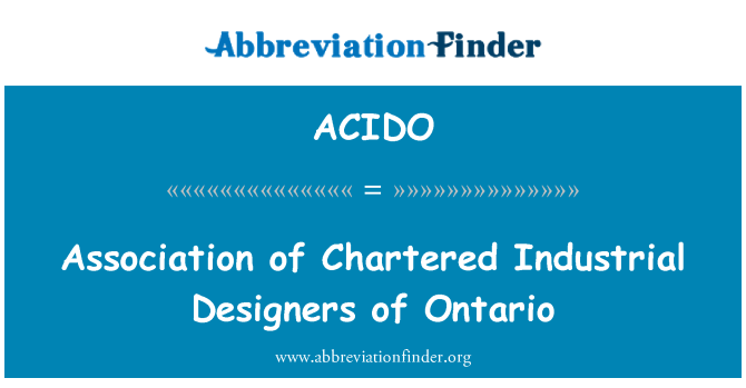 ACIDO: Asociācijas fraktēt rūpniecības dizaineri, Ontario